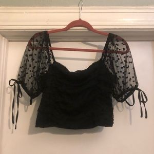 black heart laced top